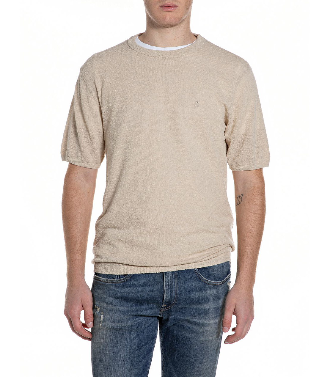 テクスチャーエフェクトハーフスリーブセーター